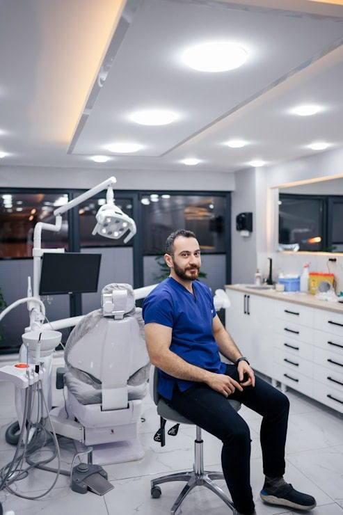 Doctor sitting in a clinic